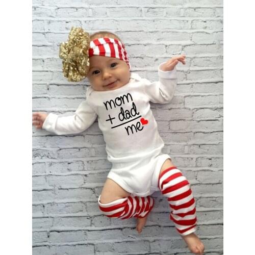 Newborn Toddler Baby Boy Girl Dad +Mom Outfit Costume Romper Long Sleeve Clothes Baby Girl Roupa De Bebe 0-24M