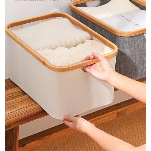 Laundry Basket with Lid Large Bamboo Dirty Clothes Hamper with Handle Waterproof Collapsible Laundry Hamper Storage