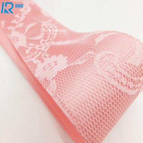 Kewgarden 40mm 4cm Double-deck Lace Flowers Ribbons DIY Bowknot Accessories Tape Handmade Ribbed ribbon 4 yarns/lot