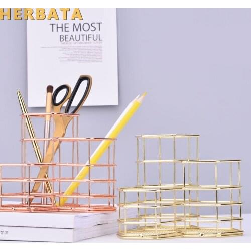 Metal pen pencil holder multifunctional desktop storage container creative desk organizer combination Office Accessories CL-2546