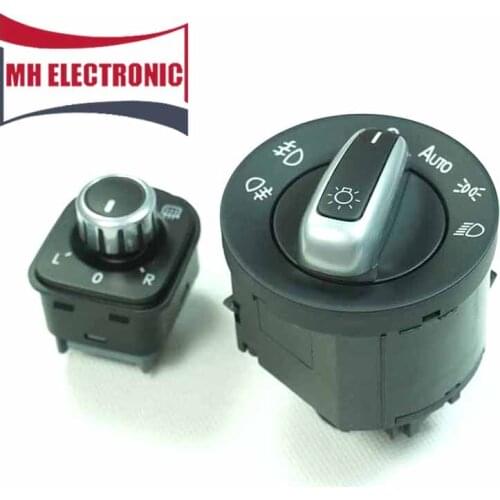 MH Electronic Power Headlight Side Mirror Control Adjust Knob Switch for Volkswagen Golf 5 6 Passat 5ND 959 565 A 3C8 941 431 C