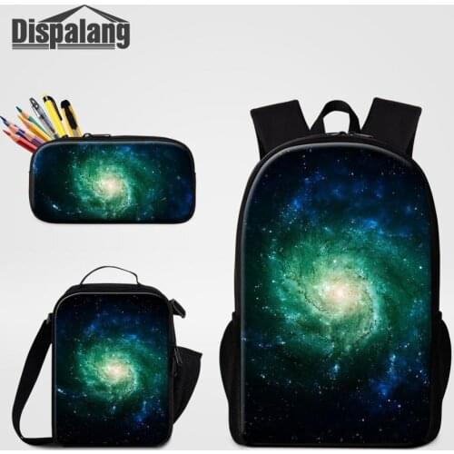 Universe Nebula Printing School Bag Set 16 inch Primary Schoolbag 3pcs/set Backpack Teen Girls Boys Casual Book Bags Satchel