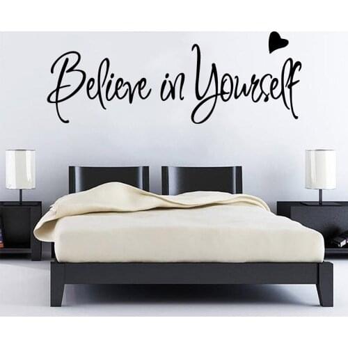Believe in yourself Text Wall Sticker Pvc Wall Stickers Wall Art Wall Paper For Home Decor Living Room Bedroom Waterproof