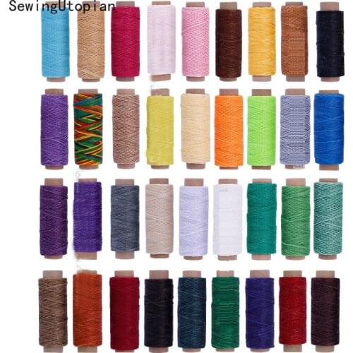36PCS 50M 150D Waxed Thread Colorful Leather Sewing Thread Hand Stitching Thread for Hand Sewing Leather and Bookbinding Tools