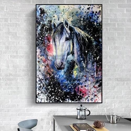 New 5D diamond mosaic Running horse watercolor art For Living Room Home Decor diamond Painting embroidery mosaic decoration P317
