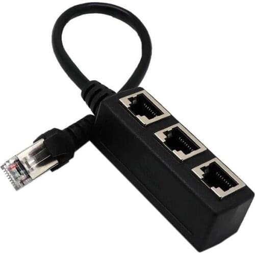 New Arrival 1 to 3 Socket LAN Ethernet Network RJ45 Plug Splitter Extender Connector Adapter Mayitr