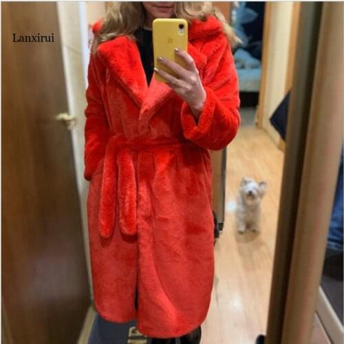 Long-sleeved Solid Color Turn-down Collar Trench Coat Long Fashion Coat Women Winter Warm Casual Coats Girl New