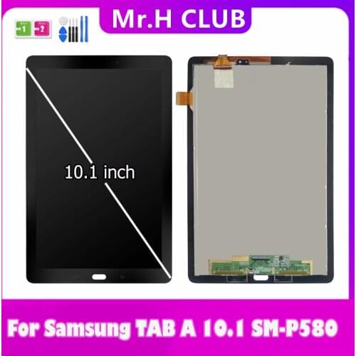 Original For Samsung GALAXY Tab A 10.1 P580 P585 SM-P580 LCD Display Digitizer Screen Touch Panel Sensor Assembly With Frame