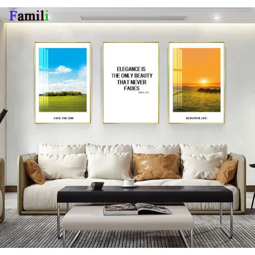 Prints Pictures Home Nordic Wall Art Fashion Modular Poster Seaside Sunset Landscape Painting On Canvas Living Room Decorative