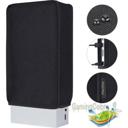 PlayVital Black Nylon Vertical Dust Cover for Xbox Series S Console Dust Guard Waterproof Cover Sleeve for Xbox Series S Console