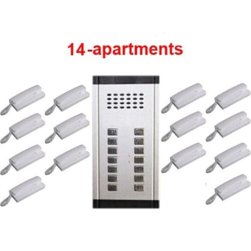 Reasonable Price Direct Press Key Audio Door Phone Home Intercom Audio Doorbell 2-wired audio intercom system for 14 apartments