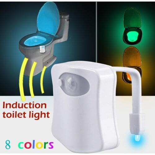 Smart PIR Motion Sensor LED Toilet Light Night Lamp 8 Colors Backlight WC Toilet Bowl Seat Bathroom Night Light for Children