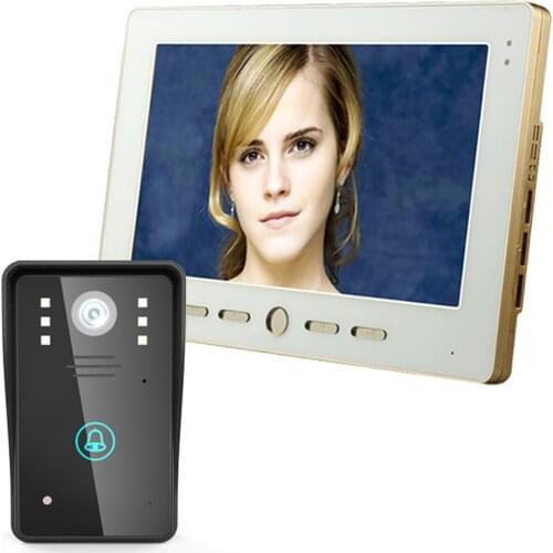 FREE SHIPPING 10" Video Door Phone Intercom Doorbell Touch Button Remote Unlock Night Vision Security CCTV Camera Home Surveill