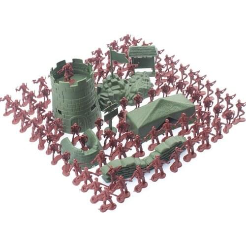 Military Plastic Model Playset Kit Toy 100pcs/set Army Men Figures and Accessories Decor Gift Model Toys For Children