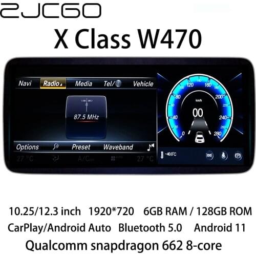 ZJCGO Car Multimedia Player Stereo GPS Radio Navigation Android Screen for Mercedes Benz X Class X200 X220d X250d X350d W470