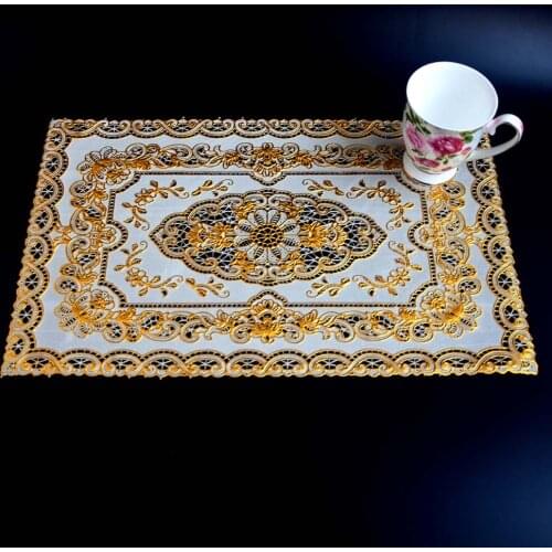 Gold PVC plastic placemat HOT table place mat cloth mug drink pad cup holder Christmas doilies dining coaster placement kitchen