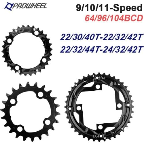 PROWHEEL MTB Sprocket Triple Crankarm 8 9 10 11 Speed 22/32/42T Chainwheel 22/32/44T Sprocket 22/30/40T Crankset 64/96/104 BCD