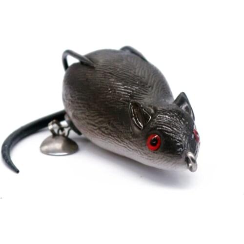 1Pcs 3D Eyes Soft Bait Mouse Fishing lures 7cm 19.3g Floating Simulation lures Soft Bells Sound Bass Baits Fishing Tackle