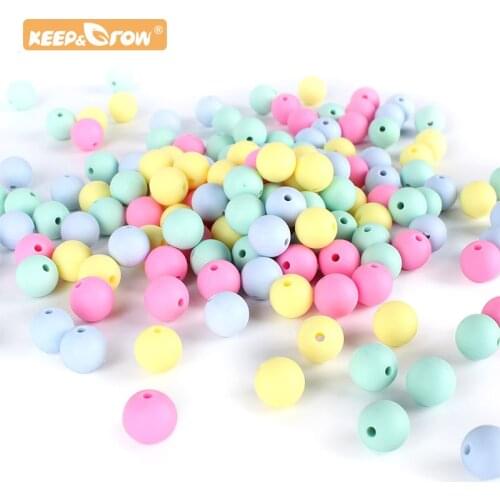 Silicone Round 12mm Beads 100pcs Food Grade Chewing Round Silicone Beads DIY Baby Oral Care Toys Necklace Silicone Teether
