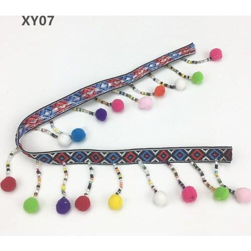 10y bead Pompom tassel Trim Ball 10 mm MINI Pompom Fringe Ribbon Sewing Lace Kintted Fabric Handmade DIY Craft Accessories XY07