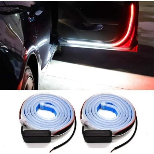 2pcs Car Door Decoration Light Strips Styling Strobe Flashing Light Safety Waterproof 12V LED Opening Warning LED Lamp Strip