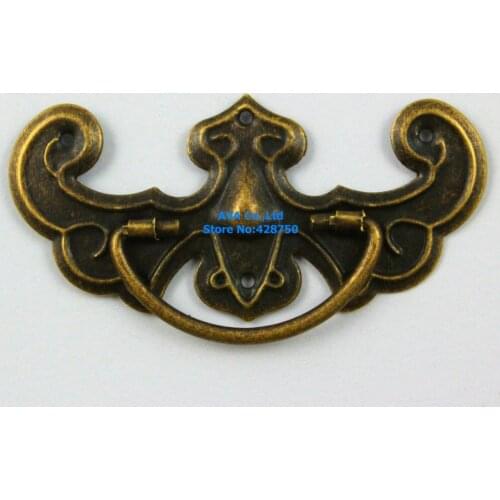 20 Pieces Antique Brass Furniture Handle Cabinet Knob Jewelry Box Handle Knob Drawer Pull / 64x34mm