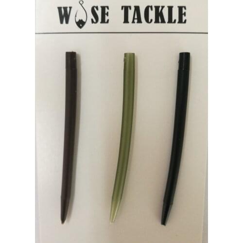 20PCS Wise Tackle Anti Tangle Rig Sleeves (soft) in Green / Brown in 54mm for Carp Fishing Tackle Terminal Rig End