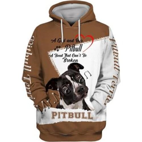 2021 Fashion Animal Pit Bull 3D Printed Hoodie Men Women Casual Pet Dog Designs Hooded Oversized Hooded Coat Drop Shipping WQ-70
