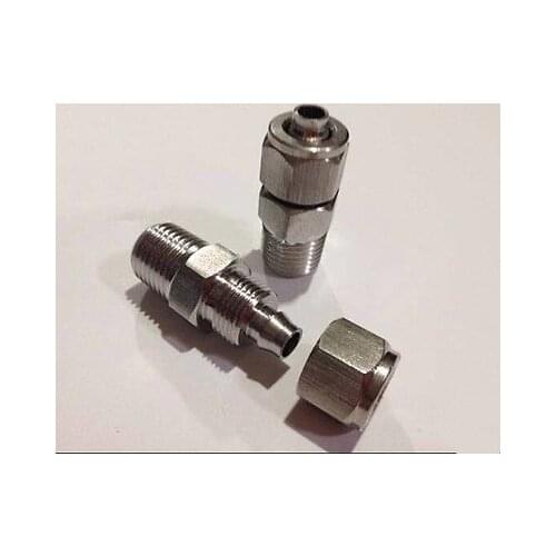 304 Stainless Steel Bulkhead 1/4" BSP Male Thread to Qucik fit 6x4mmmm O/DxI/D Hose Fitting Connector