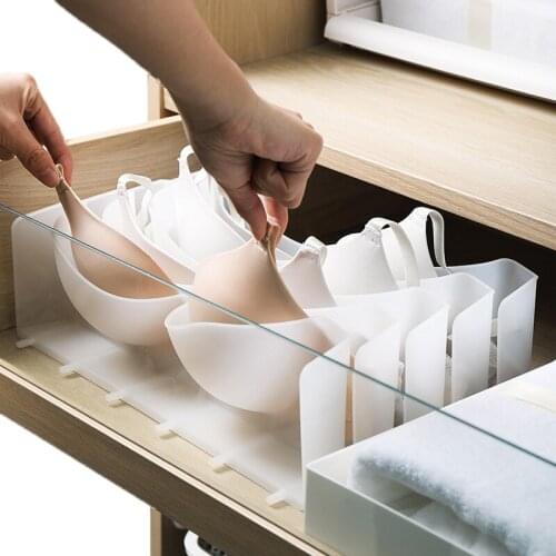 6Pcs Home Large Bra Finishing Box Plastic Compartment Underwear Organizer Superimposed Classification Creative Storage Box