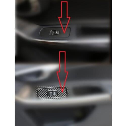 Angelguoguo 3 pieces Car window lift button box carbon fiber decorative stickers For VOLVO V60 S60 S60L XC60 series