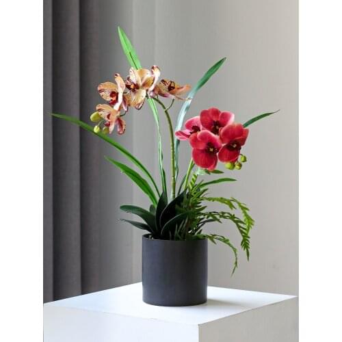Butterfly orchid Flower art simulation flower Potted flowers high-grade contracted artificial flowers fall decorations