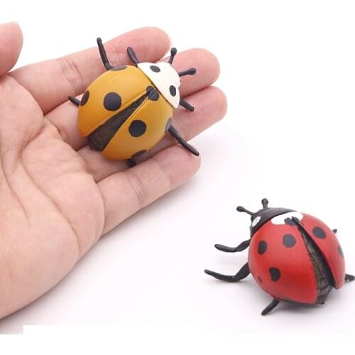 Bionic Seven-spotted Lady Beetle Model Gardening Decorative Insect Ornaments