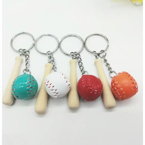 Baseball Key Pendant Sports Souvenirs Baseball Bat Keychain Sports Memento DIY Craft Key Ring Fans Supplies Gifts Bag Pendant