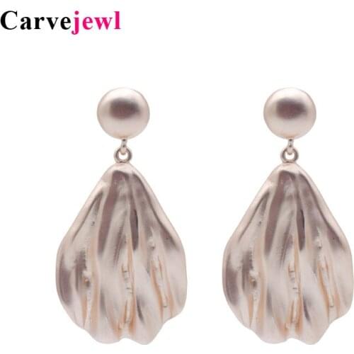 Carvejewl post earrings waved surface round irregular water drop dangle earrings for women jewelry girl gift new fashion earring