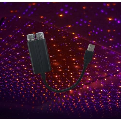 Double Headed Starry Sky Decorative lights Car Roof starry-sky Atmospher lamp USB LED Night Light Home Ceiling Decoration