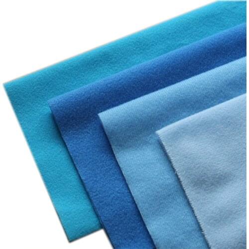 4Pcs/Lot Blue Polyester Loop Fleece Fabric Brushed Velboa Velvet for Patchwork Sewing Plush Felt Cloth DIY Doll Stuff Toy