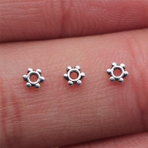 Tristana 400pcs 3x4mm Spacer Beads For Jewelry Making Antique Silver Color Jewelry Findings