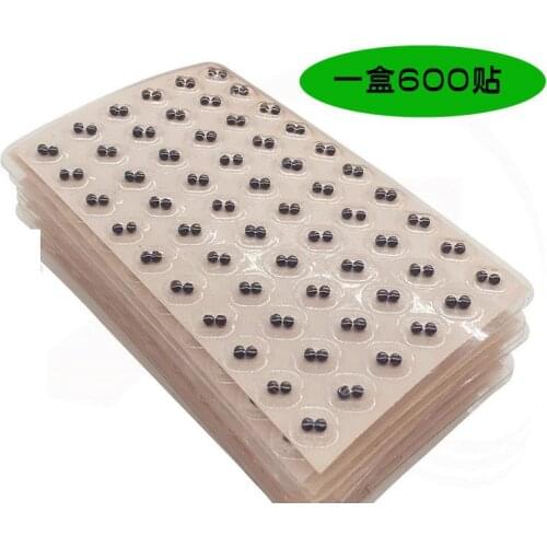 Hot New Double Design 600pair Auricular Ear Auriculotherapy Needle Acupuncture Bead Therapy Massage Ear Vaccaria Seeds Sticker