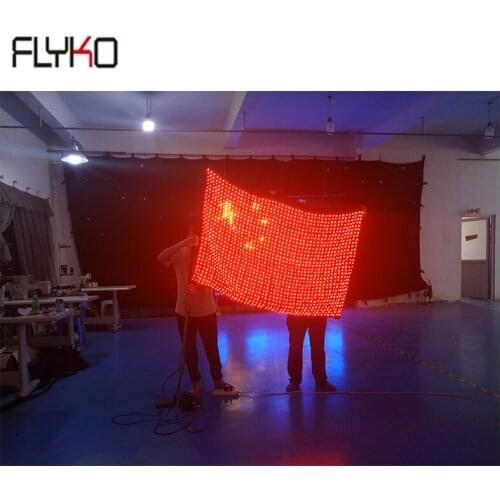 Concert backdrops stage fashion foldable P30mm 0.96x1.44m led vision flag curtain for Stage Covers Backdrops DJ Booths