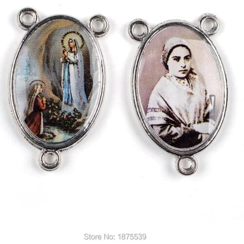 Our Lady of Lourdes Rosary Center St Bernadette Color Rosary Center Medal Popular In France