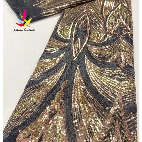 White Gold sequence Nigerian sequins net lace 2020 high quality African tulle mesh Aso Ebi lace fabric for dress 5yards/lot