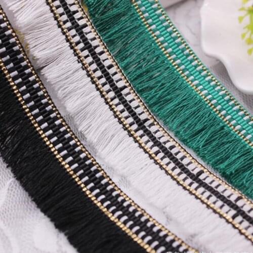 1Yard/Lot Silk Tassel Fringe Trim Lace Ribbon Lace Trim Embroidery Lace Fabric Curtain Clothing Garment Tassels for Jewelry Diy