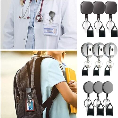 Metal Retractable Nurse Badge Reel Clip Badge Holder Students Doctor ID Card Holder Name Tag Card Holders Key Chain