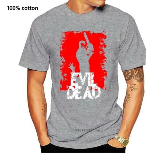 Evil Dead Ash Retro Horror Movie T Shirt T-Shirt Short Sleeve Fashion T Shirt Male Battery Funny Cotton Tops TEE PLUS SIZE