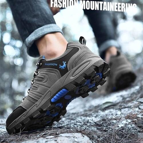 Non Slip Waterproof Mens Hiking Shoes Nubuck Trekking Sneakers Outdoor Mountain Climbing Shoes Hunting Tactical Boots