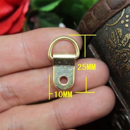 Bulk Yellow Half Round Ring Hanging Picture Oil Painting Mirror Frame Mini Hooks Hangers With Screws,25*10mm,500Pcs