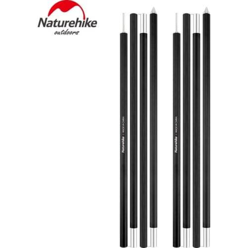 Naturehike 2Pcs Aluminum Alloy Awning Pole 2m 4 Section Foldable Thickening Canopy Support Pole Outdoor Portable Tent Tools