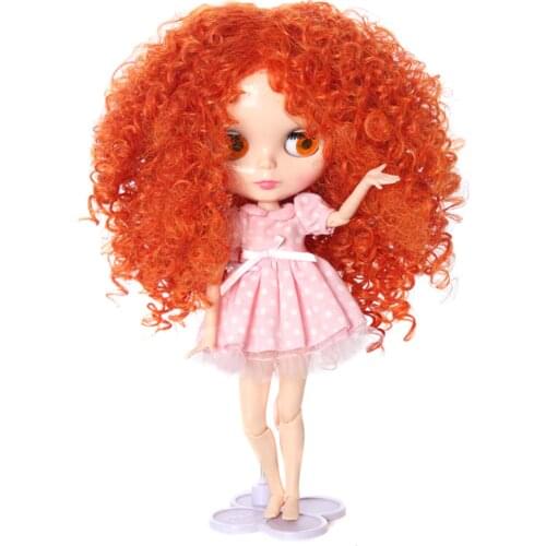 Aidolla Blyth Dolls Wig Orange Long Curly Hair Small Roll Wig High Temperature Fiber Doll Accessories For DIY BJD Doll