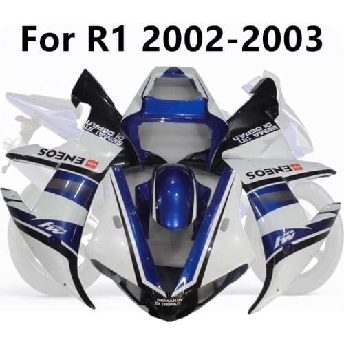 For Yamaha R1 2002-2003 02-03 Full Fairing Kits MOTO Bodywork Injection Molding Kit Blue and White Circuit Motorcycle Cowling
